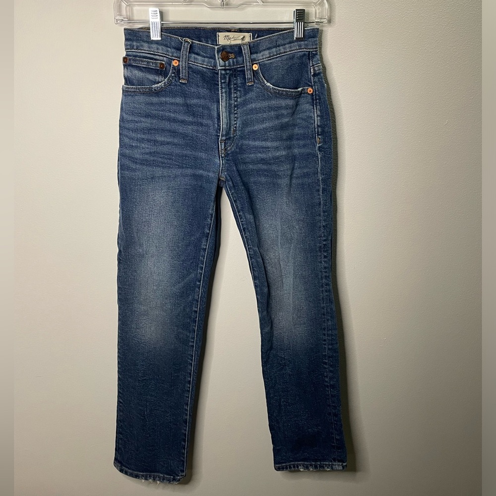 Madewell Mid-Rise Classic Straight Jean Carsondale Wash Comfort Stretch